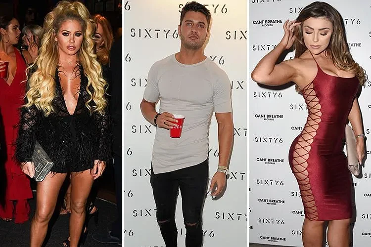 Busty Bianca Gascoigne almost bursts out of her dress as she parties with Abi Clarke… but Love Island’s Muggy’ Mike Thalassitis looks strangely downbeat at SIXTY6 Magazine launch party