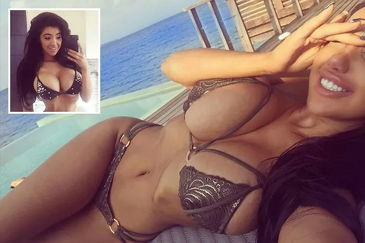 Chloe Khan almost suffers bikini malfunction as she shows off her curves on holiday in the Maldives