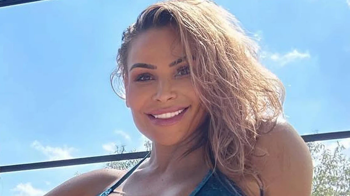 WWE star Natalya looks stunning in tiny blue bikini as fans praise diva