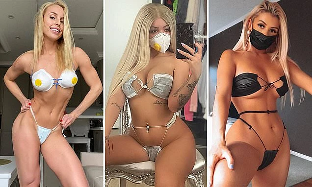 Coronavirus US: Influencers are slammed for turning medical masks into bikinis