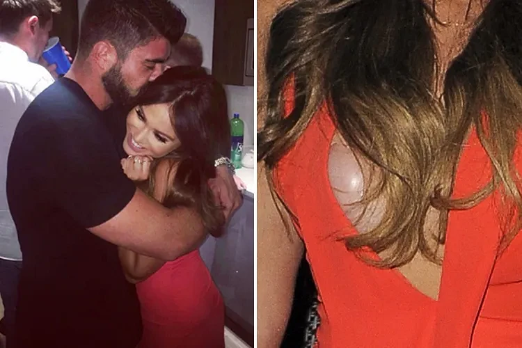 Vicky Pattison gets cozy with Ex On The Beach's 'Rodge the Todge' and suffers wardrobe malfunction