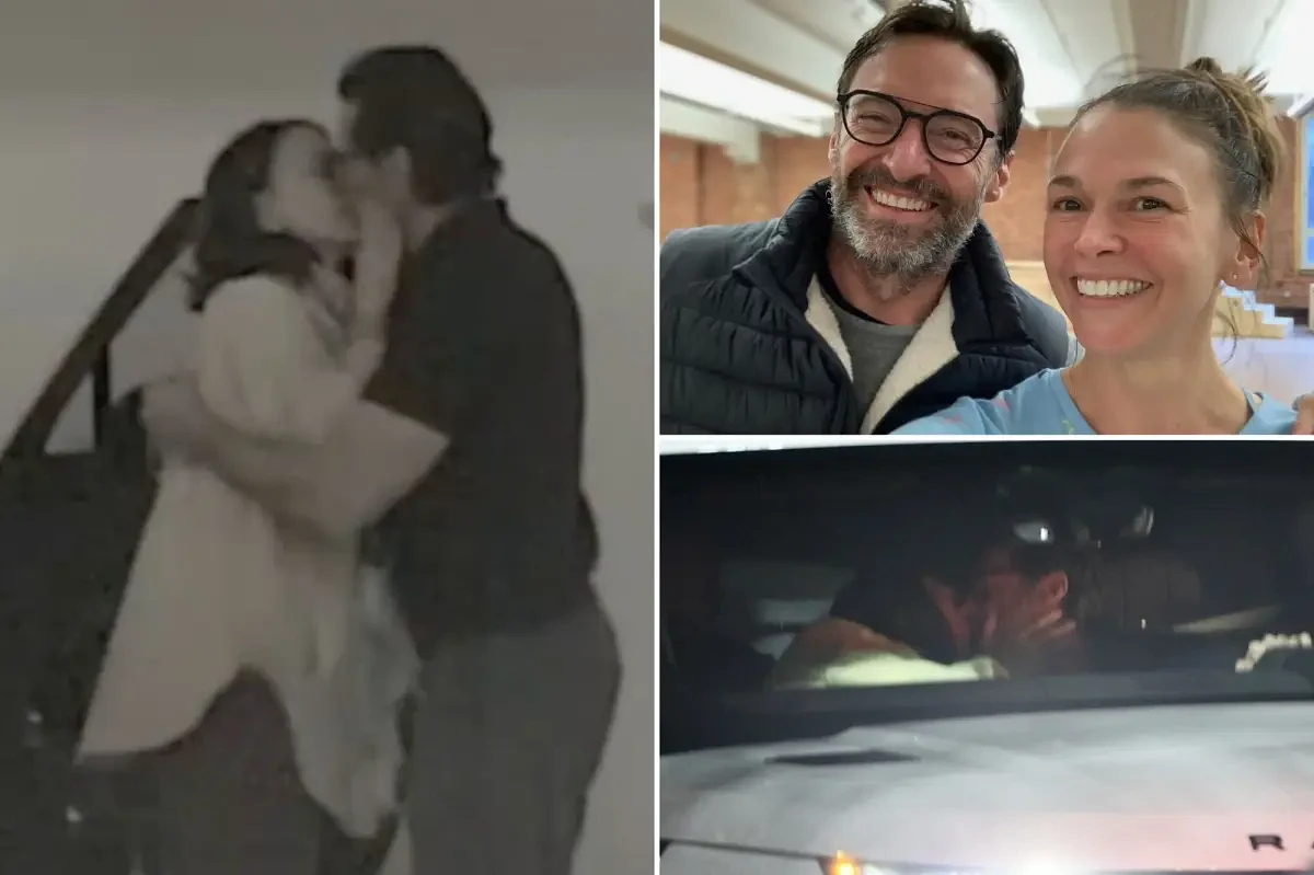 Hugh Jackman and Sutton Foster pack on the PDA at a fast food chain after going public with their romance